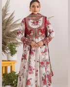 CRS3 Floral Printed Frock with Embroidered Jacket