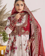 CRS3 Floral Printed Frock with Embroidered Jacket